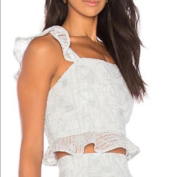 J.O.A. Tops - blue JOA ruffle sleeve tank